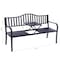Gardenised Outdoor Powder Coated Steel Park Bench, Garden Bench with Pop Up Middle Table, Lawn Decor Seating Bench for Yard, Patio, Garden, Balcony, and Deck QI003461L - alternate 1